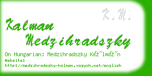 kalman medzihradszky business card